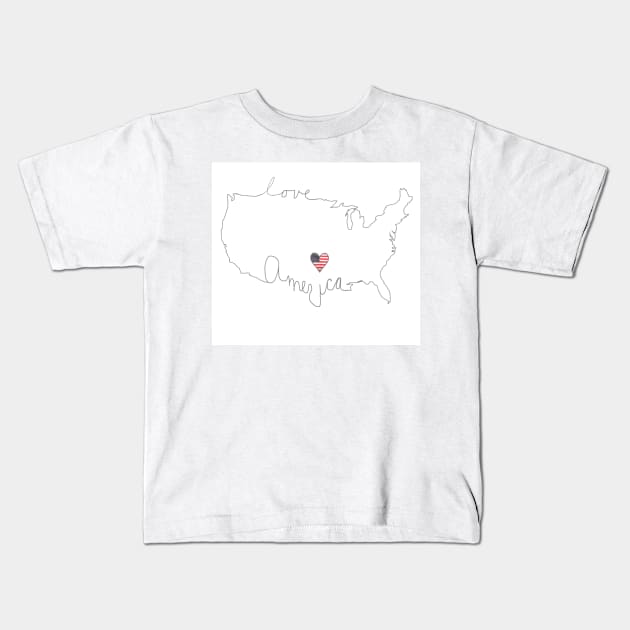 Love America design Kids T-Shirt by Myfairlady2560